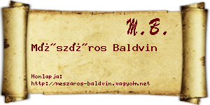 Mészáros Baldvin névjegykártya